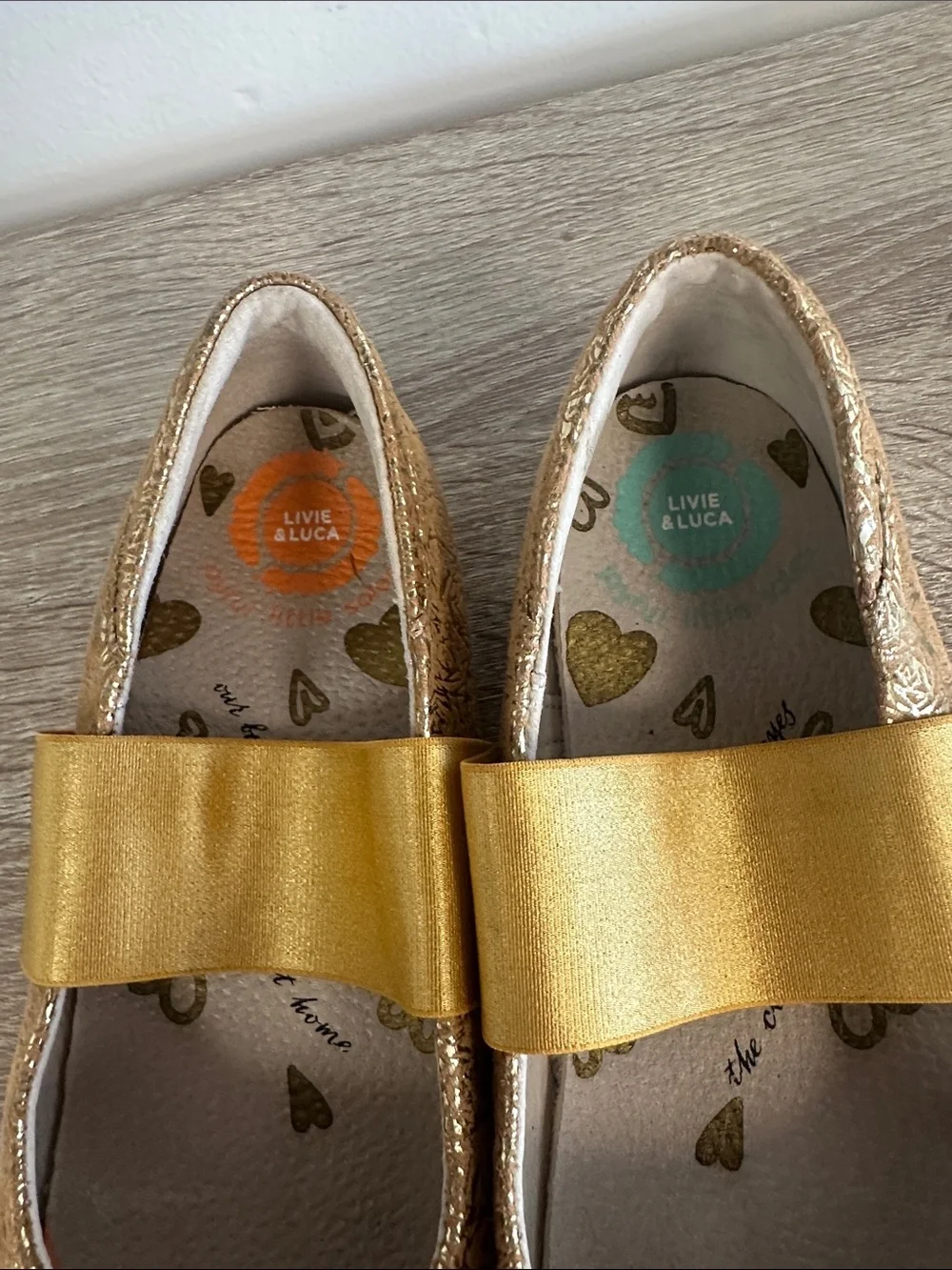 Livie & Luca Gold Rose Bella Ballet Metallic Flat Dress Shoe 3